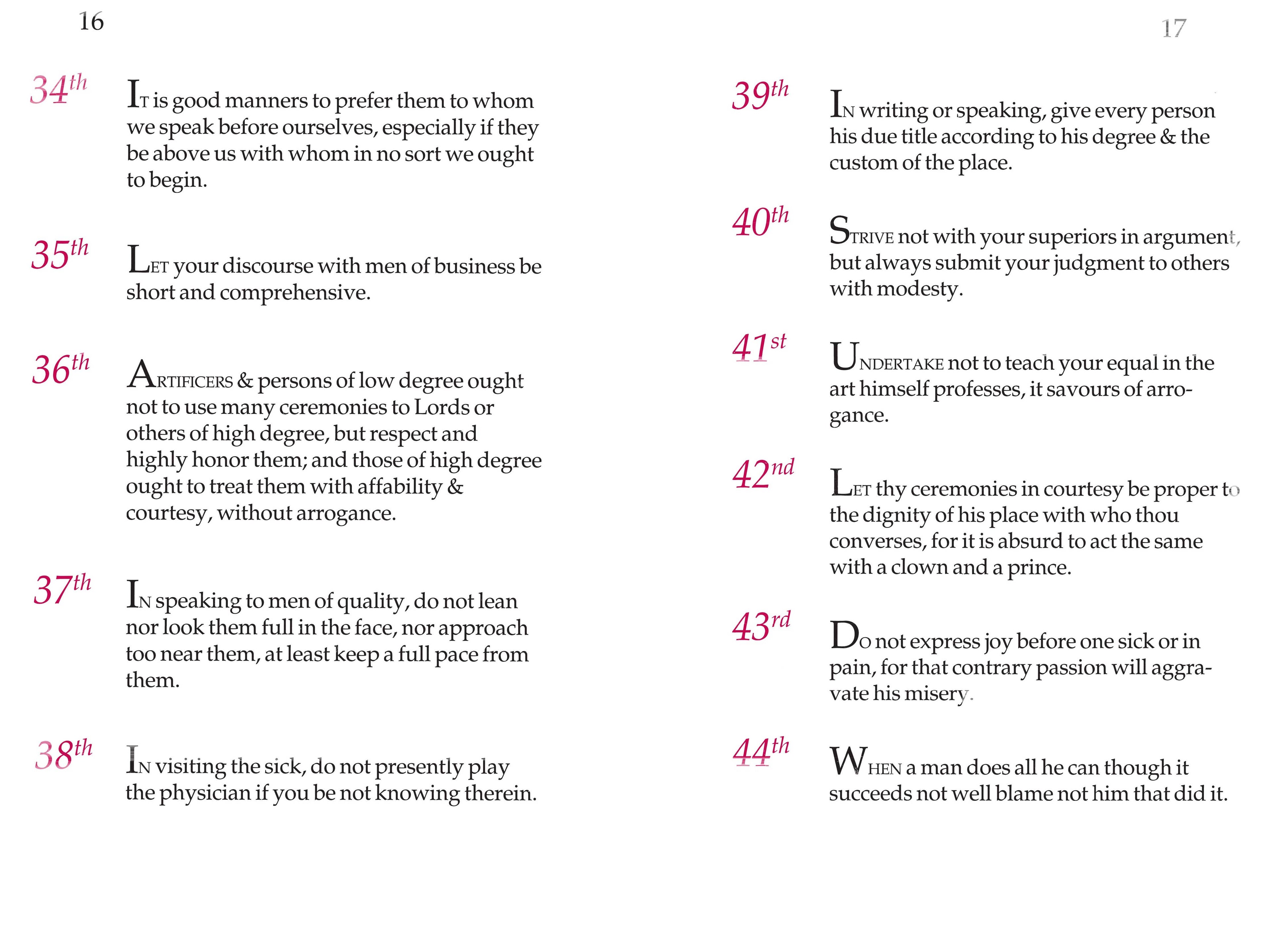 George Washington's Rules of Civility and Decent Behaviour