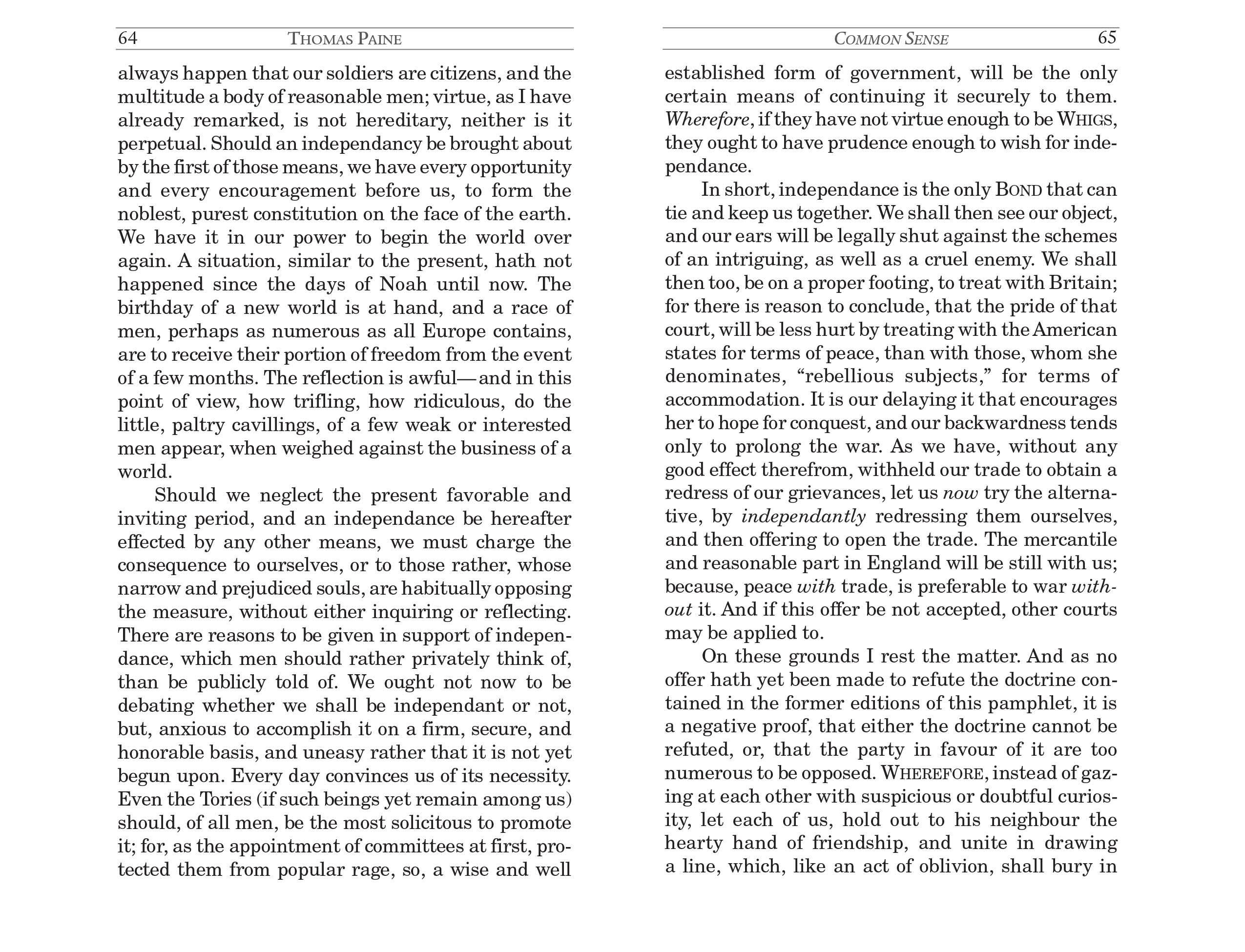 Common Sense by Thomas Paine