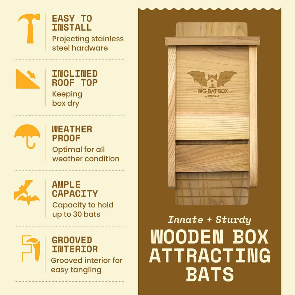 Big Bat Box - Single Chamber Bat House (Cedar)