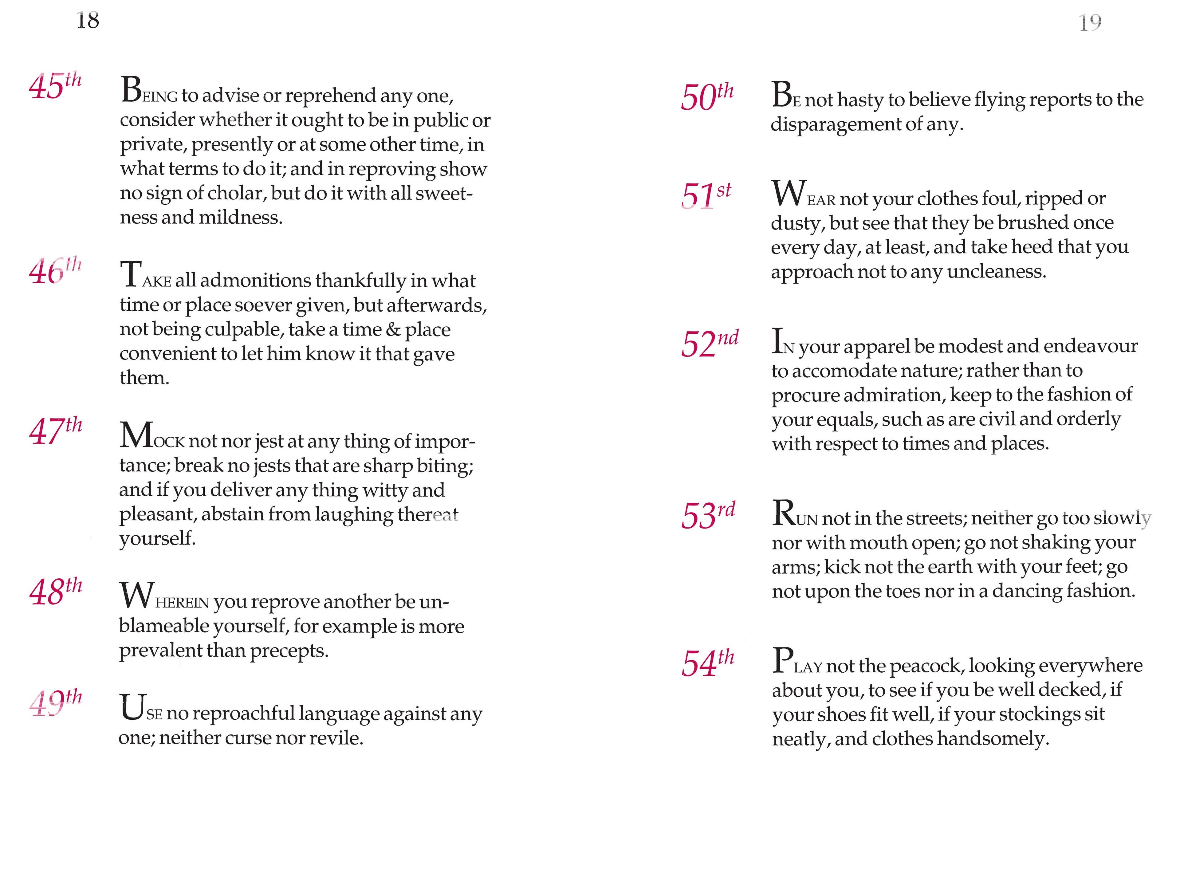 George Washington's Rules of Civility and Decent Behaviour